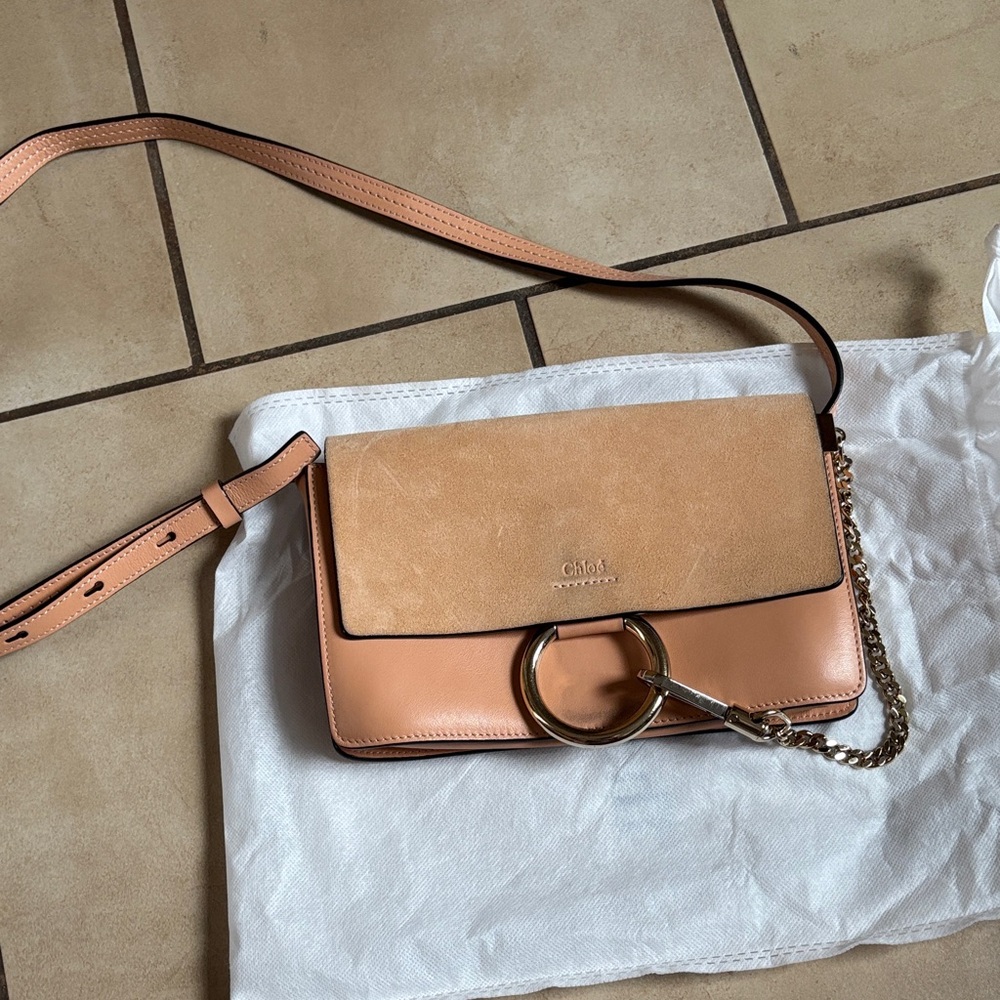 Chloe Faye peach crossbody bag
